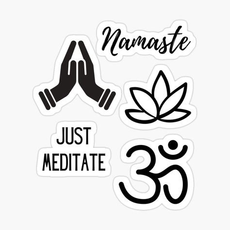 Yoga Stickers Printable, Spiritual Stickers, Home Yoga Room, Om Sign, Celestial Tattoo, Yoga Stickers, Prayer Hands, Namaste Yoga, Birthday Stuff