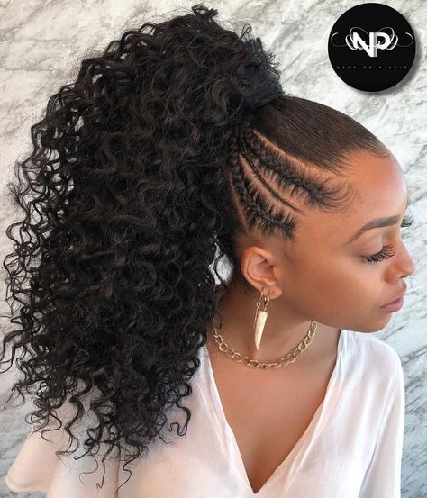 40 Beautiful Ponytail Hairstyles for the Fashionable You - Hair Adviser Long Ponytail Hairstyles, Cornrow Ponytail, Ponytail Updo, Sleek Ponytail Hairstyles, Ponytail Hairstyles Easy, Black Ponytail Hairstyles, Twist Ponytail, Braided Ponytail Hairstyles, Hair Ponytail Styles