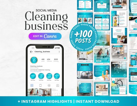 Business Social Media, Residential Cleaning, Cleaning Company, Cleaning Companies, Cleaning Business, Commercial Cleaning, Instagram Highlights, Cleaning Checklist, Instagram Business