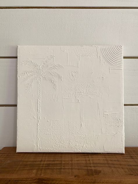 Plaster Of Paris Wall Art, Canvas Plaster Art, Canvas Art 3d, Canvas Above Bed, Plaster Art Canvas, Abstract Palm Tree, Gesso Art, Plaster Canvas, Structure Paint