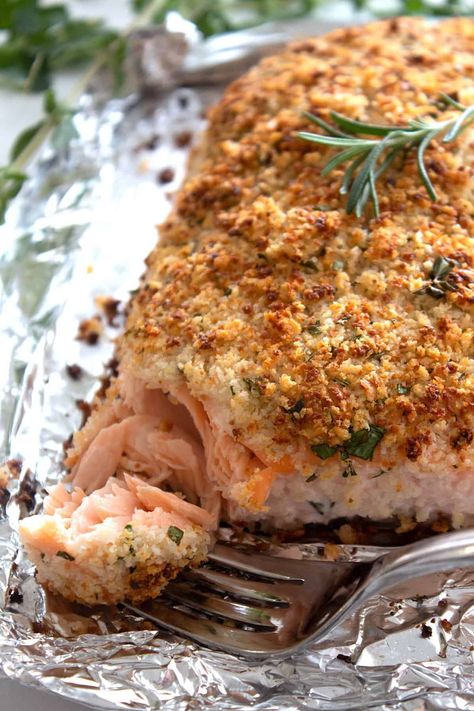 Panko Crusted Salmon, Flavored Olive Oil, Seafood Sauce, Panko Crumbs, Crusted Salmon, Salmon Dinner, Recipes Book, Cheese Casserole, Salmon Filet