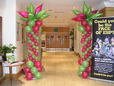 Aka Balloon Decor, Palm Tree Balloon, Aka Founders, Tree Balloon, Balloon Creations, Founders Day, Green Balloon, Event Decorations, Balloon Columns