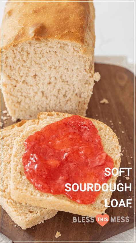 Soft Sandwich Loaf Sourdough Bread Sweet Sourdough Bread Recipe, Loaf Sourdough Bread, Sandwich Sourdough, Sourdough Bread Loaf, Soft Sourdough Bread, Easy Dinner Desserts, Sourdough Loaf, Sourdough Bread Sandwiches, Sandwich Loaf