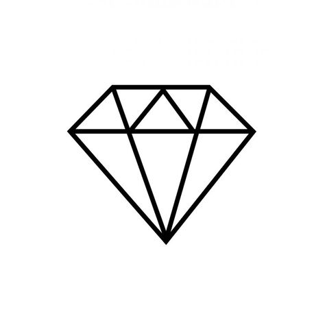 Diamond Outline Tattoo, Black Diamond Tattoo, Traditional Diamond Tattoo, Diamond Stencil, Black Diamond Tattoos, Small Diamond Tattoo, Electronic Tattoo, Diamond Template, Gear Tattoo