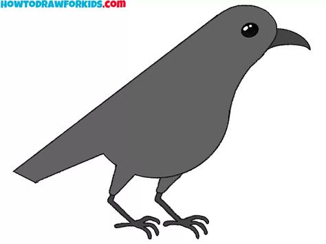 How to Draw a Raven - Easy Drawing Tutorial For Kids Raven Drawing Simple, Raven Animal, Raven Drawing, Common Raven, Sketching Tips, Simple Sketch, Draw Animals, Drawing Lesson, Drawing Tutorials For Kids