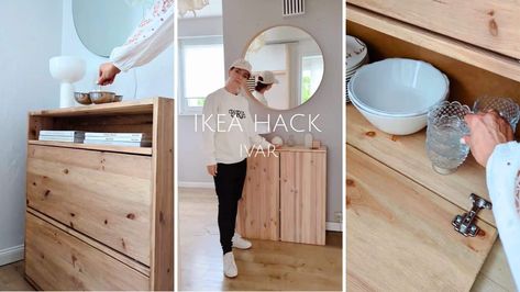 DIYer Turns IVAR Woes into a Winning Design 1 Ikea Storage Bed Hack, Ikea Storage Bed, Ikea Hacks For Cats, Ivar Cabinet, Ikea Room Divider, Ikea Hack Bedroom, Ikea Bed Hack, Ikea Ivar Cabinet, Living Room Hacks