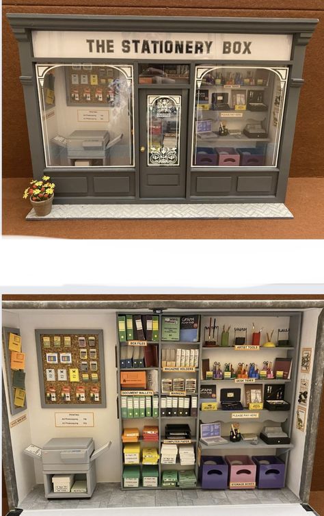 Tiny Shop Ideas, Diorama Template, Miniature Store, Shaker Boxes, Dollhouse Books, Mini Store, Tiny Shop, Miniature Accessories, Dollhouse Printables