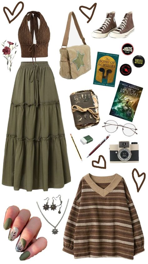 Brown And Olive Green Outfit, Brown Outfit Aesthetic, Olive Green Outfit, Brown Outfit, Green Outfit, Outfit Aesthetic, Outfits Aesthetic, Green And Brown, Color Combos