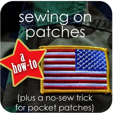 How to Sew on Patches {plus a no-sew trick for pocket patches} How To Sew A Patch, How To Sew On Patches, Scout Patches, Scout Badges, Sewing Machine Cover, Girl Scout Ideas, Scout Leader, Scout Ideas, Cub Scout