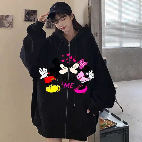 Disney Mickey Mouse Women Sweatshirts Clothing Hoodies 2021 Winter Oversize Print Hooded  Women Cotton Long Sleeve Zip up hoodie Mickey Hoodie, Disney Mickey Mouse, Sweatshirts Women, Zip Ups, Bomber Jacket, Sweatshirts, Long Sleeve, Clothes