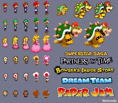 The Evolution of Mario & Luigi RPG Sprites: casualnintendo Mario And Luigi Rpg, Superstar Saga, Super Mario Bro, Mario E Luigi, Bowser Jr, Mario Y Luigi, Nintendo Classic, Mushroom Kingdom, Pixel Art Tutorial