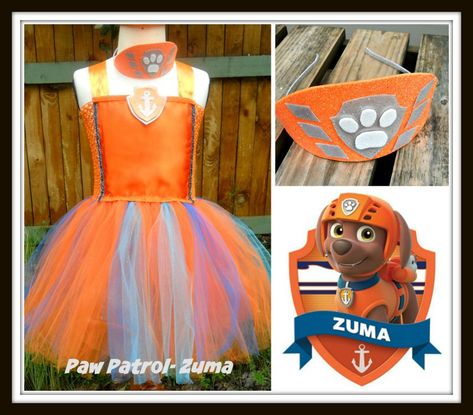 Paw Patrol Zuma tutu Paw Patrol Halloween Costume, Gabby Birthday, Paw Patrol Zuma, Paw Patrol Halloween, Paw Patrol Costume, Diy Tutus, Tulle Crafts, Zuma Paw Patrol, Crazy Costumes