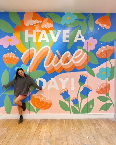 Steffi Lynn, Mural Cafe, Office Mural, Selfie Wall, Interior Murals, Garden Mural, 2023 Design, School Murals, Colorful Murals