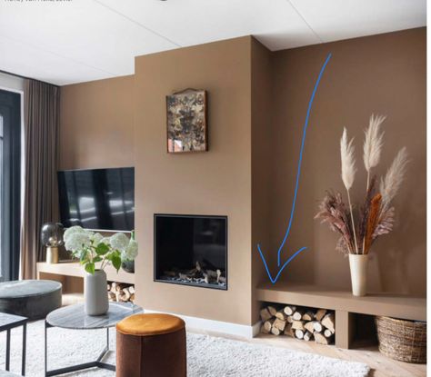 Light Brown Accent Wall, Brown Wall Living Room, Brown Accent Wall, Brown Walls Living Room, Brown Sofa Living Room, Home Studio Setup, Living Room Decor Fireplace, Accent Walls In Living Room, Brown Walls