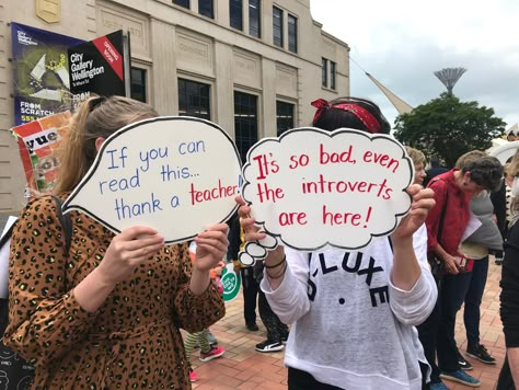 Picket Signs Strike Teachers, Teacher Strike Signs, Strike Signs, Teachers Strike, Picket Signs, Protest Signs, Pop Up Shop, Career, Signs