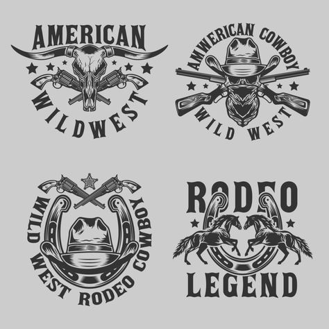 Wild West Logo Design, Cowboy Logo Design Ideas, Burger Moodboard, Cowboy Logo, Vintage Wild West, Ghost Logo, Hand Lettering Logo, Cowboys Logo, Country Hats