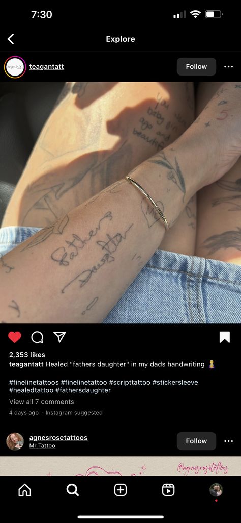 Fathers Daughter Tattoo, Tattoos For Dads With Daughters, Dad Tattoo For Daughter, Dad And Daughters Tattoo Ideas, Andrea Core, Fathers Daughter, Dad Daughter Tattoo, Daughter And Father Tattoo, Leo Tattoo Designs