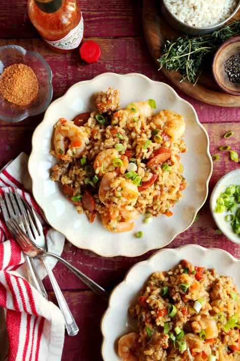 Jambalaya Risotto, Brunch Bread, Andouille Sausage, Jambalaya, Chicken Sausage, Breakfast Dessert, Easy Weeknight Meals, Fish And Seafood, Dinner Time