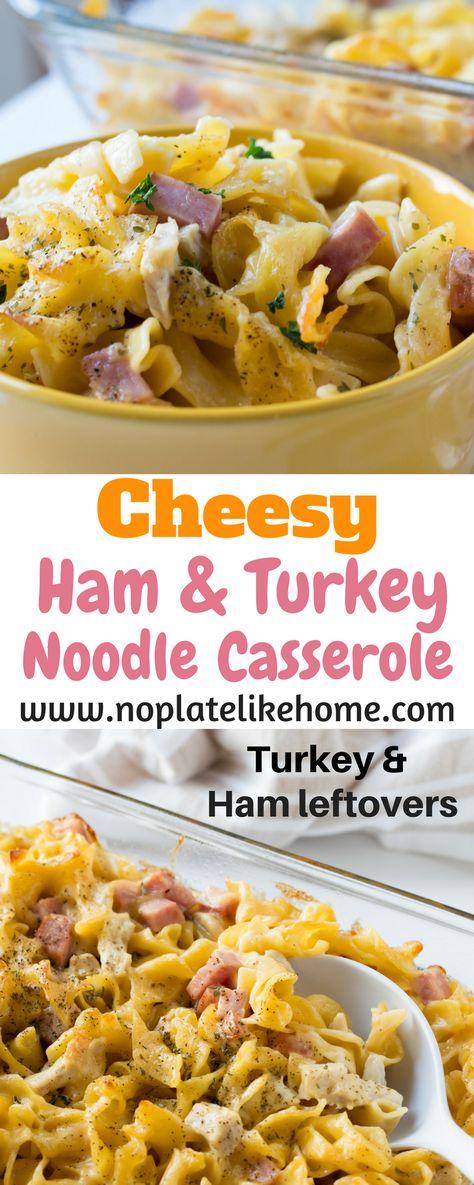 Ham Noodle Casserole, Turkey Noodle Casserole, Ham And Noodle Casserole, Ham Casserole Recipes, Ham Leftovers, Turkey Lunch Meat, Turkey Meals, Ham Pasta, Turkey Leftovers