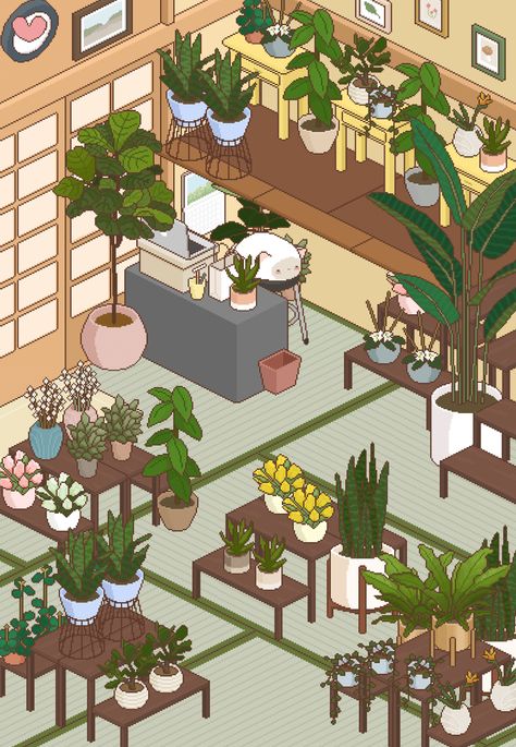 𝐑𝐨𝐛𝐞𝐫𝐭’𝐬 𝐩𝐥𝐚𝐧𝐭 𝐬𝐡𝐨𝐩 #DecoNeko Ramen Shop Aesthetic, Deco Neko, Deco Room, Ramen Shop, Isometric Art, Shop Aesthetic, Clay Diy Projects, Pet Cats, Plant Shop