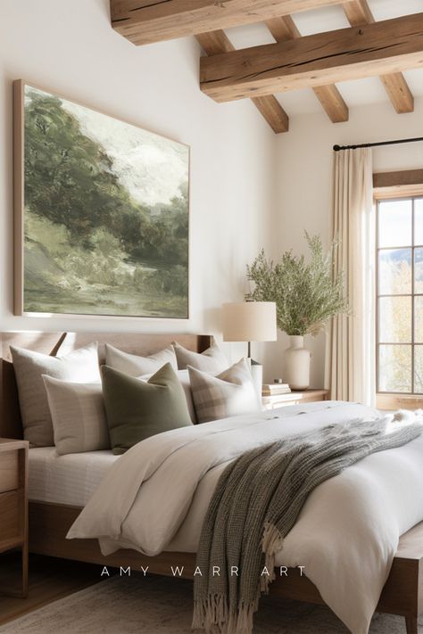 Studio Mcgee Green Bedroom, Bedding Studio Mcgee, Studio Mcgee Master Bedrooms Decor, Guest Bedroom Ideas Transitional, California Casual Primary Bedroom, Studio Mcgee Master Bed, Studio Mcgee Bedroom Ideas, Tranquil Master Bedrooms Decor, Mcgee Bedroom Ideas