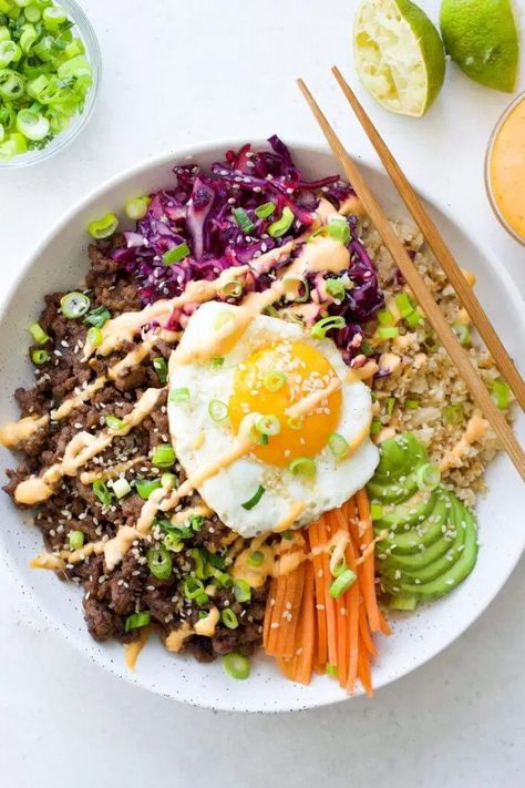 Korean Beef Bowl | Every Last Bite Meat And Veggies, Korean Ground Beef, Korean Beef Bowl, Beef Bowl, Healthy Bowls Recipes, 2024 Recipes, Beef Bowls, Bulgogi Beef, Korean Beef