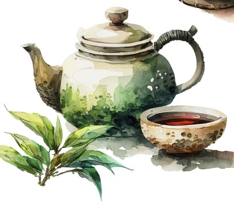 Tea Pot Drawing, Pot Drawing, Tea Illustration, Tea Farm, Photoshop Ideas, Illustration Ideas, English Tea, Cups And Mugs, Tea Pot