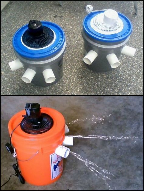 Beat The Heat by Making a 5 Gallon Bucket Air Conditioner! Diy Swamp Cooler, Bucket Air Conditioner, Homemade Air Conditioner, Saving Electricity, Five Gallon Bucket, Diy Air Conditioner, Diy Bucket, Diy Cooler, 5 Gallon Buckets