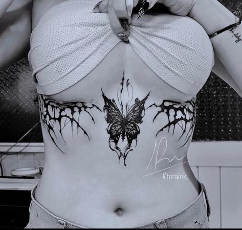 Spooky Underboob Tattoo, Woman Tattoo Artist, Underboob Tattoo Designs, Lace Tattoo Design, Butterfly Tattoo On Shoulder, Magic Runes, Tattoo Posters, Grunge Tattoo, Cool Wrist Tattoos