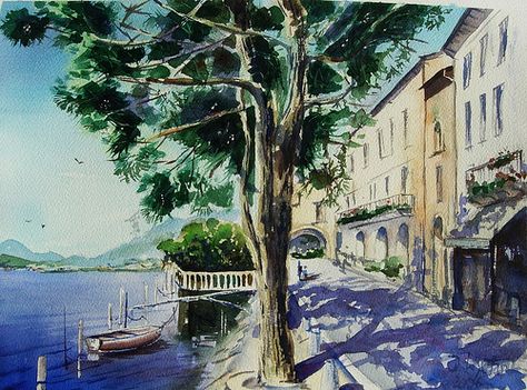 Wystemd   WATERCOLOR Milind Mulick, Landscape Painting Watercolor, Master Watercolor, Watercolor Workshop, Contemporary Landscape Painting, Z Photo, Peaceful Places, Watercolor Sketch, Contemporary Landscape