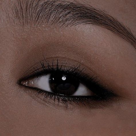 Black Eyeliner Looks Brown Eyes, Simple Makeup Looks Brown Eyeshadow, Black Liner Under Eye, Simple Eyeshadow And Eyeliner, Christmas Smokey Eye, Silver Simple Makeup Looks, Brown And Black Eyeliner, Makeup For Black Eyes Natural, Black Smoky Eyes Makeup Looks