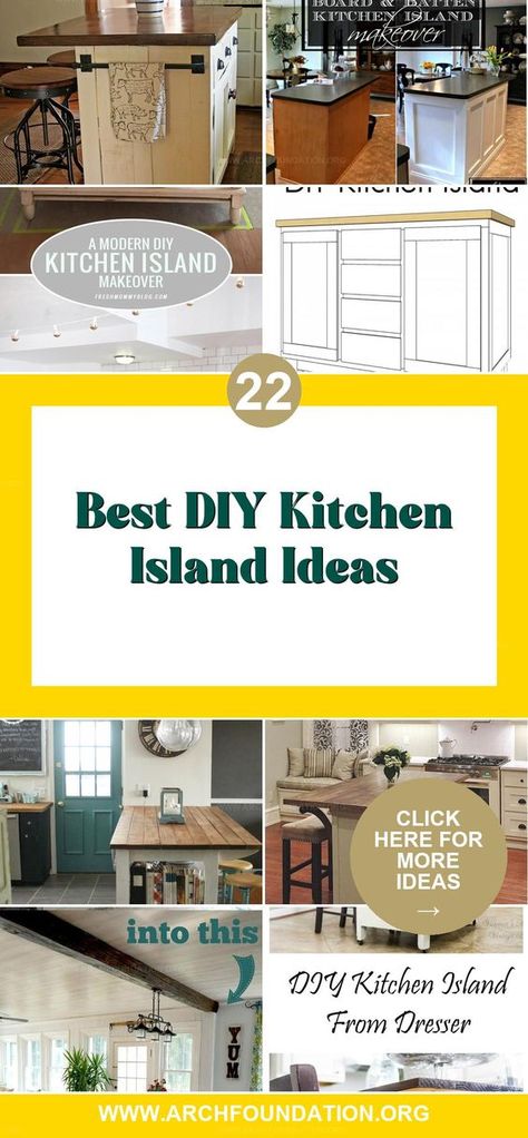 Discover 22 ingenious DIY kitchen island ideas to upgrade your kitchen. From repurposed furniture to custom creations, find the perfect project to add style and function to your space. Diy Kitchen Islands, Diy Kitchen Island Ideas, Kitchen With Big Island, Petite Kitchen, Kitchen Island Makeover, Dresser Kitchen Island, Slatted Shelves, Kitchen Island Ideas, Rustic Kitchen Island