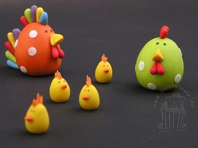 Tutorial: Chicks for Easter Decoration – Polymer Clay Clay Tips, Jumping Clay, Fondant Animals, Polymer Clay Figures, Cake Blog, Fondant Tutorial, Polymer Clay Animals, Clay Animals, Clay Miniatures