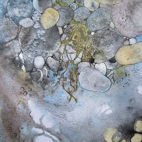 Rock Pool Rock Pool Painting, Rock Pool Art, Tide Pool Painting, Watercolor Rocks, Mermaid Book, Pool Drawing, Watercolour Challenge, Pool Paint, Pool Art