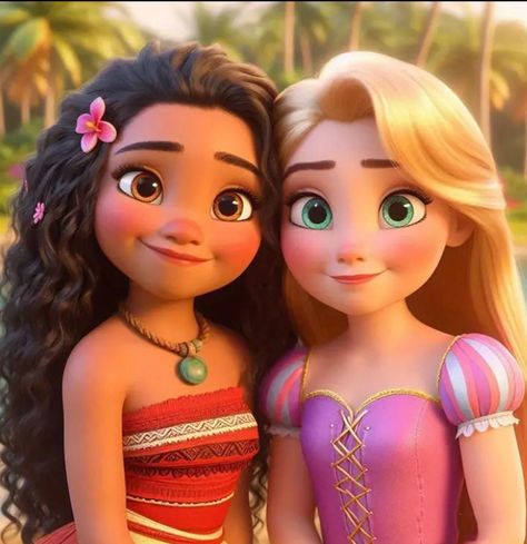 Moana And Rapunzel Wallpaper, Disney Wallpaper Rapunzel, Disney Princess Besties, Disney Princess Best Friends, Moana And Rapunzel, Disney Princess Images Moana, Disney Besties, Disney Princess Moana, Disney Swag