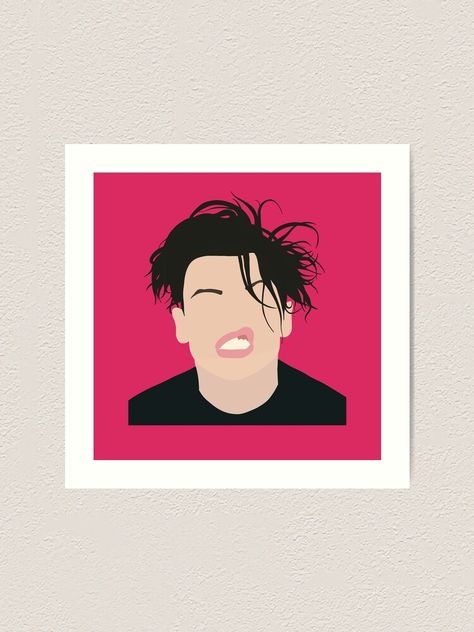 "Yungblud Minimalist Portrait Alt. Version" Art Print by JustGottaDraw | Redbubble Yungblud Painting Ideas, Yungblud Painting, Yungblud Drawing, Vibey Bedroom, Blind Drawing, Minimalist Portrait, Fall Tree Painting, Face Outline, Best Graffiti