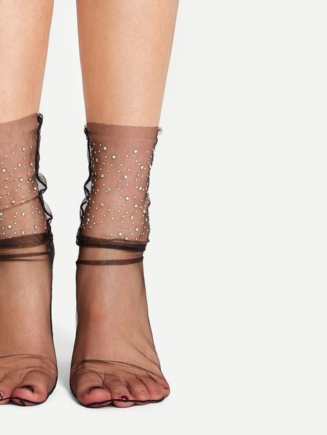 Net Socks, Fishnet Leggings, Fishnet Socks, Polka Dot Socks, Denim And Diamonds, Mesh Socks, Sheer Socks, Nylons Heels, Toe Socks