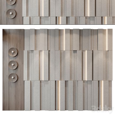 wall panels | set 275 - Other decorative objects - 3D model Decorative Wall Panels Texture, Wall Texture Patterns, Wall Cladding Designs, Millwork Wall, Modern Wall Paneling, Compound Wall Design, Lobby Wall, Cladding Design, Stone Wall Cladding