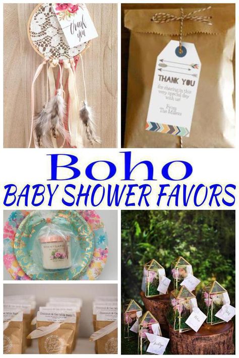 Boho Baby Shower Favors! Find some of the best favors for your Boho theme baby shower. These ideas will work for boys baby showers and girls baby showers. Great ideas for co-ed parties too! Find goodie bag ideas, DIY ideas, bubble bath, dream catchers & more. Get amazing, unique and creative Boho chic baby shower favors now! Boho Baby Shower Favors, Baby Shower Favor Ideas, Baby Shower Prizes, Creative Baby Shower, Chic Baby Shower, Baby Favors, Trendy Baby Shower Ideas, Chic Baby, Baby Shower Party Favors