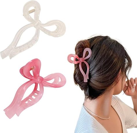 Visit the Ayesha Store | Amazon (US) Clips For Thick Hair, Hair Bows For Girls, Colors Hair, Bows For Girls, Bow Hair Accessories, Ribbon Hair, Claw Clips, Girl Hair Bows, Hair Claws & Clips