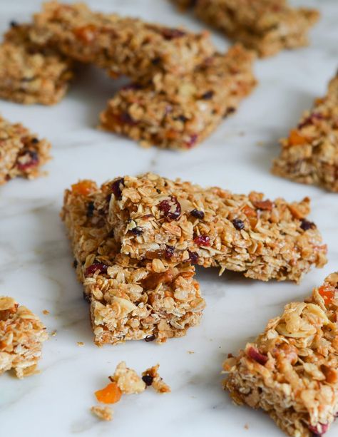 Crispy Honey Nut Granola Bars - Once Upon a Chef Nut Granola Bars, Crispy Granola, Healthy Calories, Bars Healthy, Once Upon A Chef, Honey Granola, Nut Granola, Granola Recipe Bars, Homemade Granola Bars