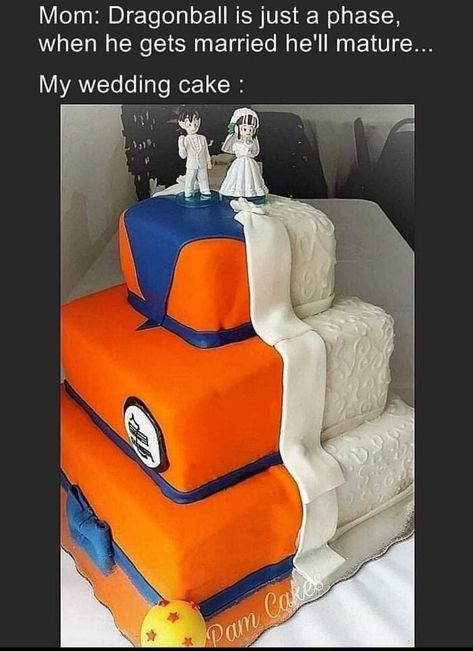 Action Anime, Anime Wedding, Anime Dragon Ball Goku, Pinterest Memes, Anime Book, Funny Animal Jokes, Dragon Ball Goku, Dragon Ball Gt, Wedding Cake Designs