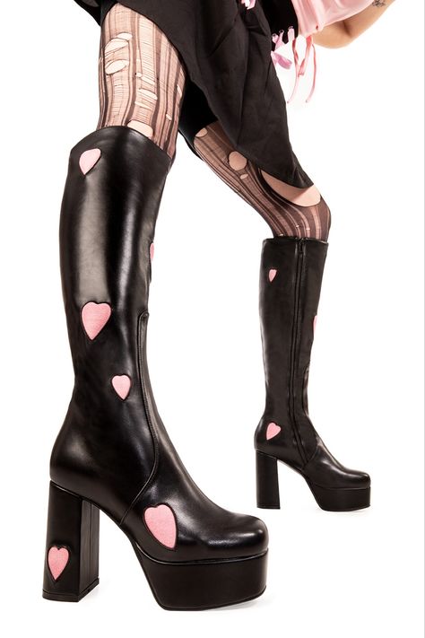 Pink Knee High Boots, Pink Platform Boots, Thigh High Platform Boots, Platform Knee High Boots, High Platform Boots, Creeper Boots, Knee High Platform Boots, Vegan Boots, Chunky High Heels