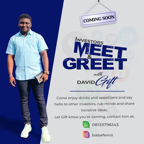 A meet and greet flyer design Office Poster, Meet And Greet, Business Meeting, Post Design, Flyer Design, Quick Saves, Design