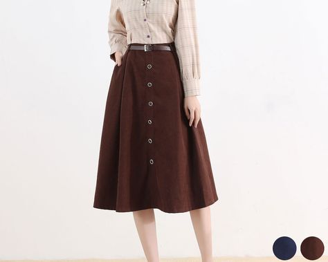 A Line Skirt Midi, Long Wool Skirt, Dark Grey Skirt, Button Midi Skirt, Skirt A Line, Plus Size Skirt, Elastic Skirt, Tailored Clothes, Maxi Rok