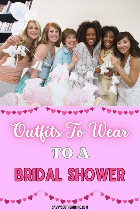 Bridal shower outfit ideas for guests. Don't stress over what to wear to a bridal shower. You will be the best dressed guest with these outfit ideas for a bridal shower. Bridal Shower Attire For Guest, Types Of Showers, Bridal Shower Outfits, Bridal Shower Guest Outfit, Wedding Shower Dress, Bridal Shower Attire, What Not To Wear, Summer Bridal Showers, Shower Outfits