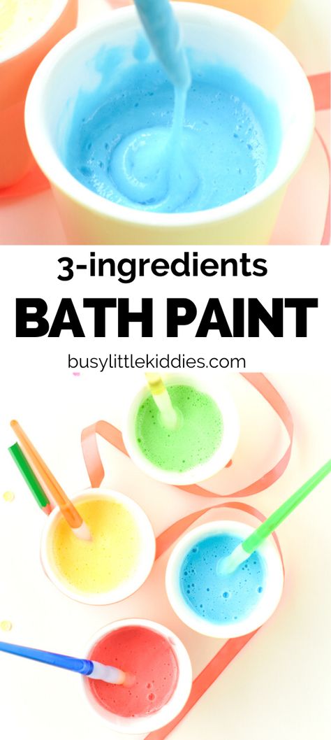 Craft Ideas For Infants, Diy Bath Toys, Summer Craft Ideas, Toddler Bath Time, Paint Recipe, Bath Paint, Time Activity, Toddler Bath, Sensory Activities Toddlers