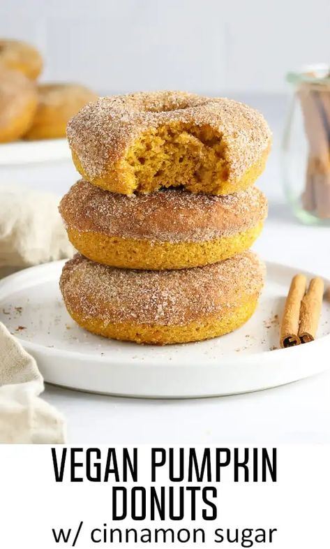 Pumpkin Spice Donut, Vegan Donuts, Ingredient List, Baked Donuts, Vegan Pumpkin, Welcome Fall, Vegan Dessert Recipes, Donut Recipes, Vegan Sweets