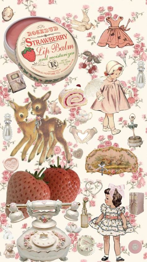 Coquette wallpaper ! Coquette Wallpaper Strawberry, Room Collage, Coquette Wallpaper, Cute Home Screen Wallpaper, Cute Home Screens, Soft Pink Theme, Room Prints, Nails Today, Pink Theme