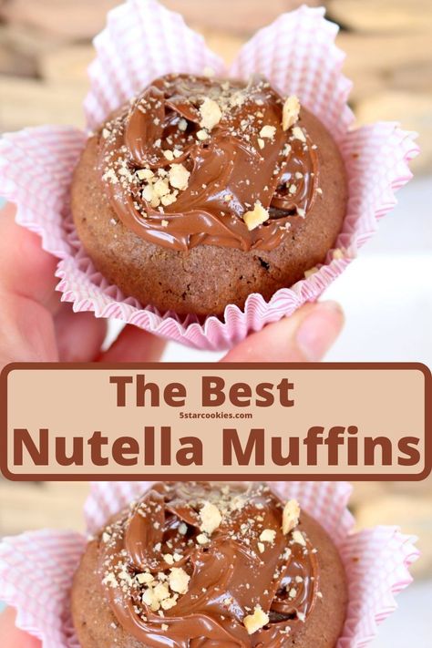 The Best Nutella Muffins Nutella Muffins Recipes, Assorted Muffins, Rhubarb Coffee Cakes, Muffins Chocolate, Nutella Pancakes, Healthy Muffin, Nutella Muffins, Yes And Yes, Star Bread